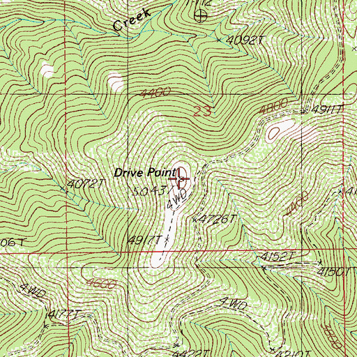 Topographic Map of Drive Point, ID