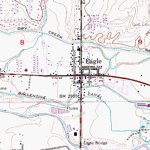 Topographic Map of Eagle, ID
