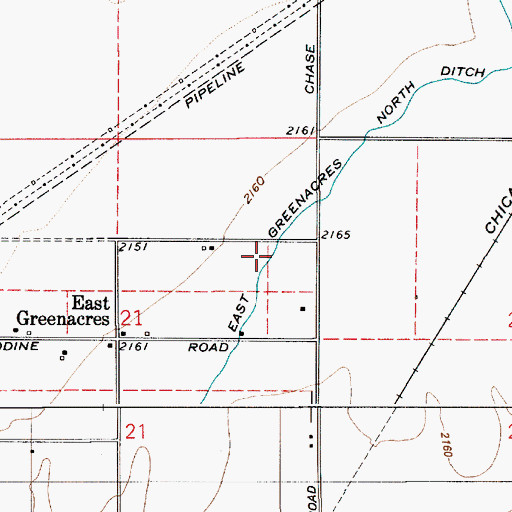 Topographic Map of East Greenacres North Ditch, ID