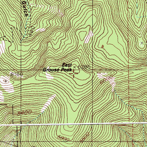 Topographic Map of East Grouse Peak, ID
