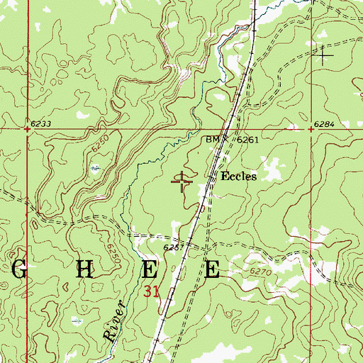 Topographic Map of Eccles, ID
