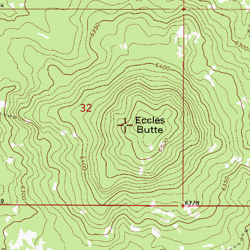 Topographic Map of Eccles Butte, ID
