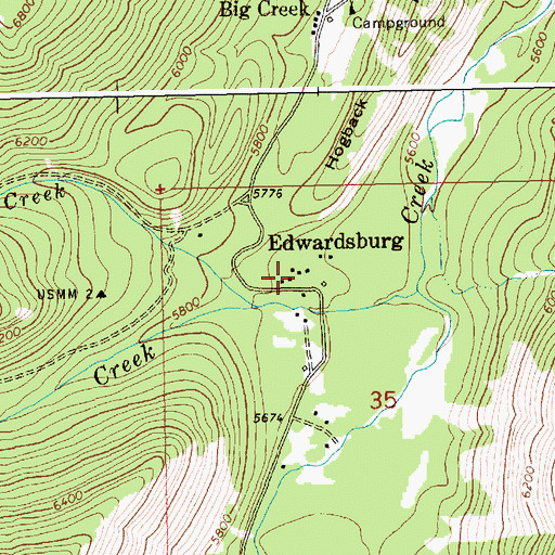 Topographic Map of Edwardsburg, ID