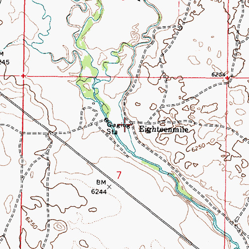 Topographic Map of Eighteenmile, ID
