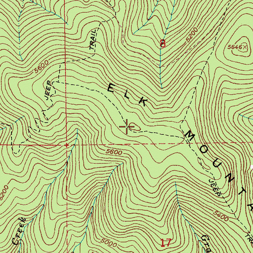 Topographic Map of Elk Mountain, ID
