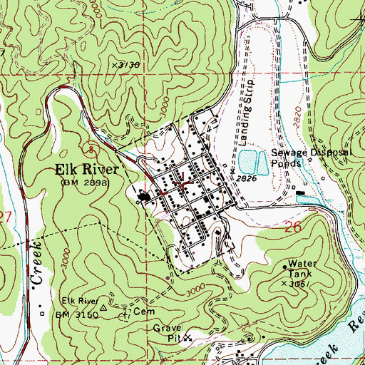 Topographic Map of Elk River, ID