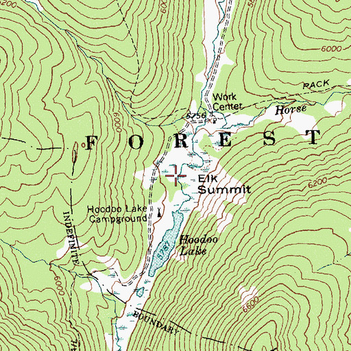 Topographic Map of Elk Summit, ID