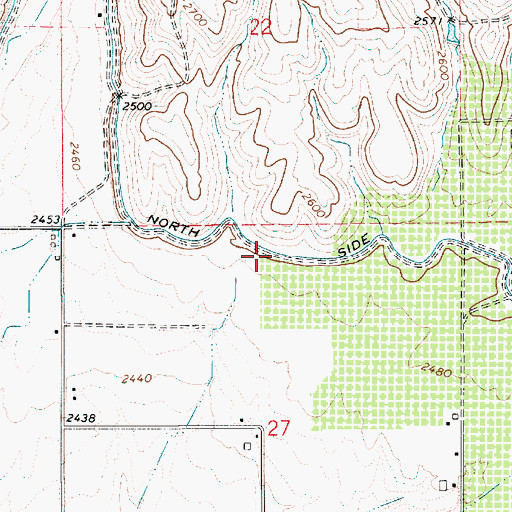 Topographic Map of Emmett Irrigation District North Side Main Canal, ID