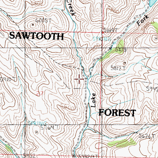 Topographic Map of Fall Creek, ID