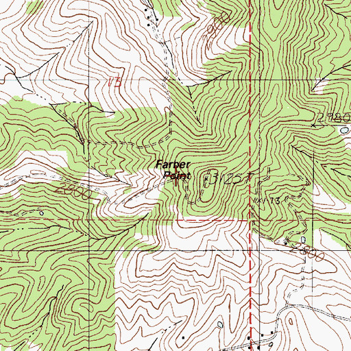 Topographic Map of Farber Point, ID