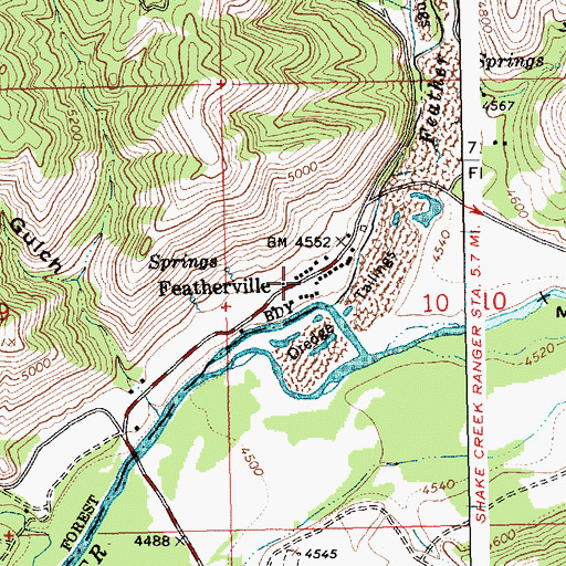 Topographic Map of Featherville, ID