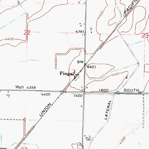 Topographic Map of Fingal, ID