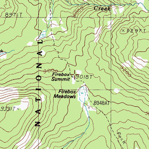 Topographic Map of Firebox Summit, ID