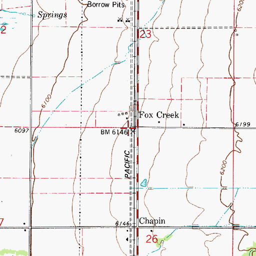 Topographic Map of Fox Creek, ID