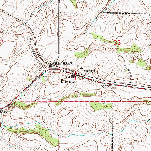 Topographic Map of France, ID