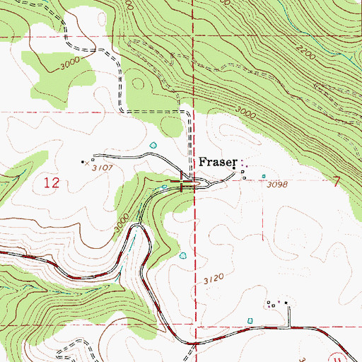 Topographic Map of Fraser, ID