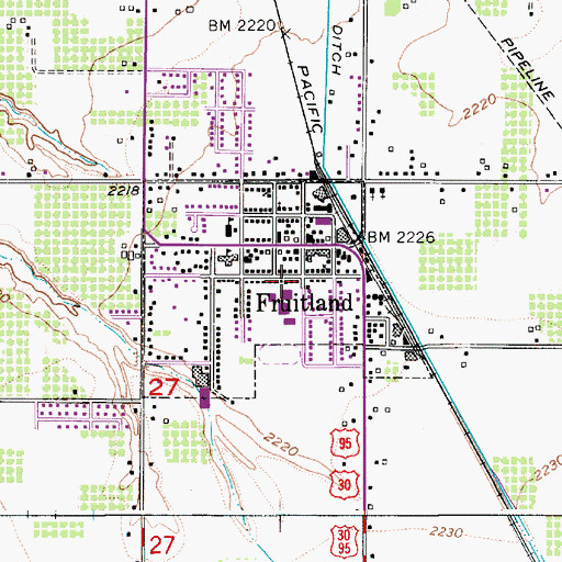 Topographic Map of Fruitland, ID