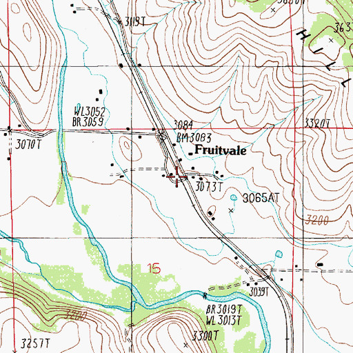 Topographic Map of Fruitvale, ID