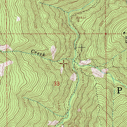Topographic Map of Fry Pan Creek, ID