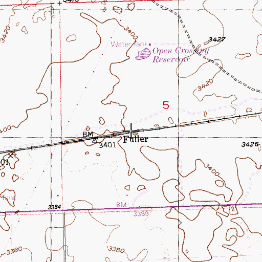 Topographic Map of Fuller, ID