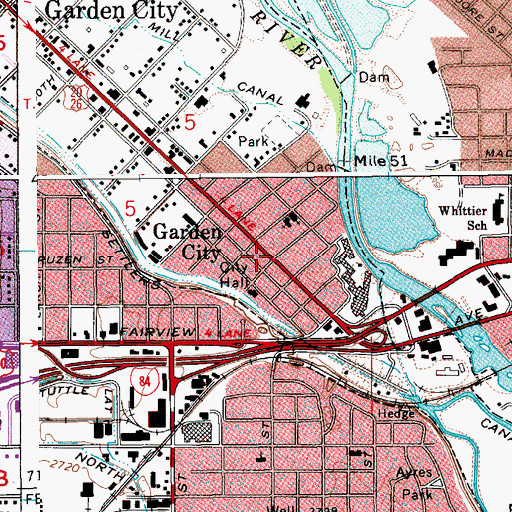 Topographic Map of Garden City, ID