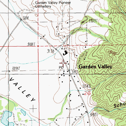 Topographic Map of Garden Valley, ID