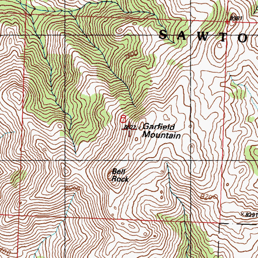 Topographic Map of Garfield Mountain, ID