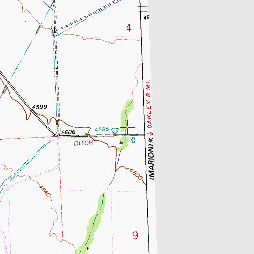 Topographic Map of Garrard Ranch, ID