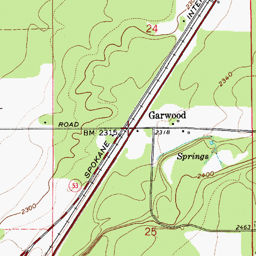 Topographic Map of Garwood, ID