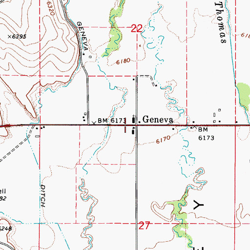Topographic Map of Geneva, ID
