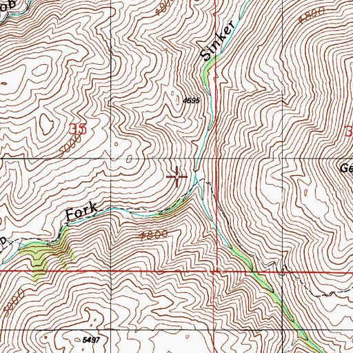 Topographic Map of Gertie Gulch, ID