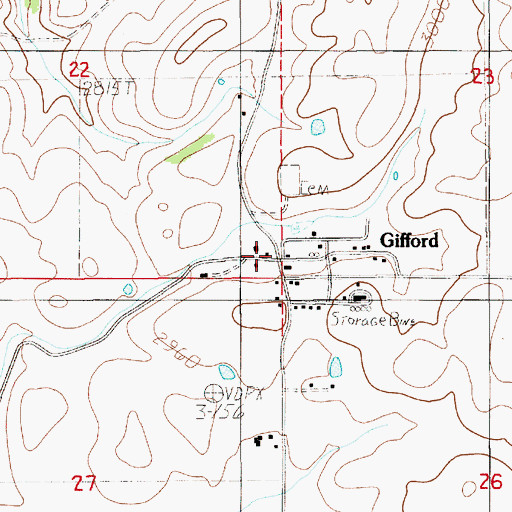 Topographic Map of Gifford, ID