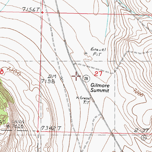 Topographic Map of Gilmore Summit, ID