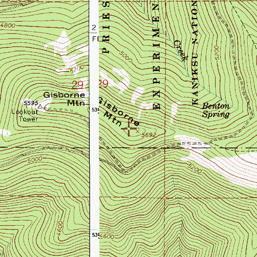 Topographic Map of Gisborne Mountain, ID