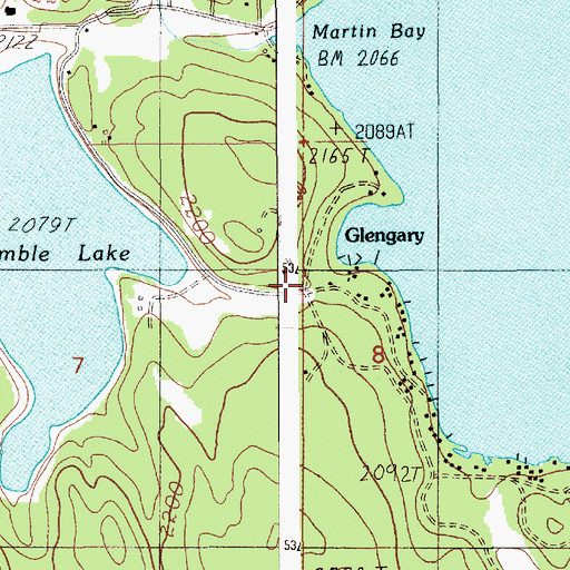 Topographic Map of Glengary, ID