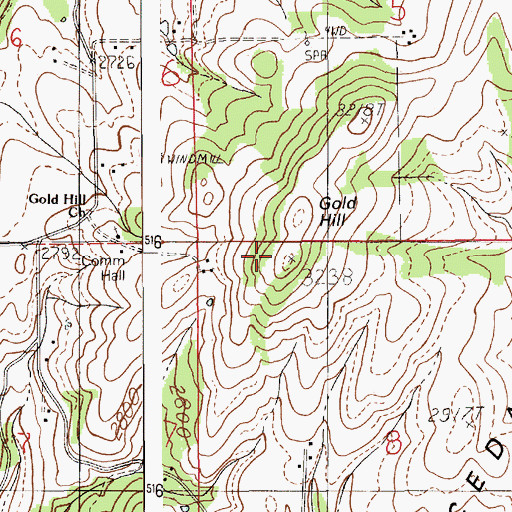 Topographic Map of Gold Hill, ID