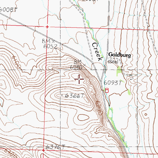 Topographic Map of Goldburg, ID