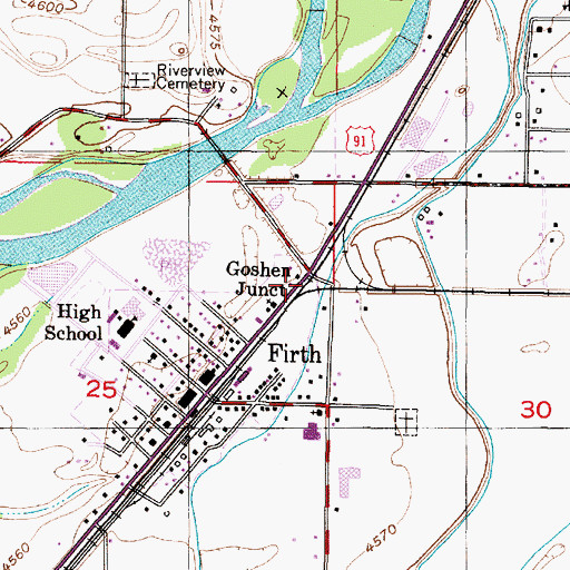 Topographic Map of Goshen Junction, ID