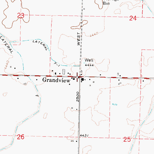 Topographic Map of Grandview, ID