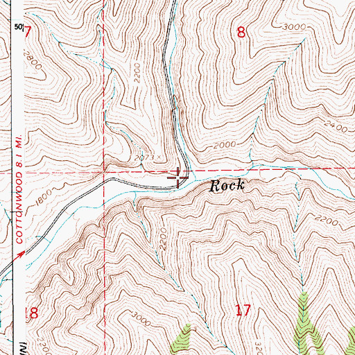 Topographic Map of Grave Creek, ID