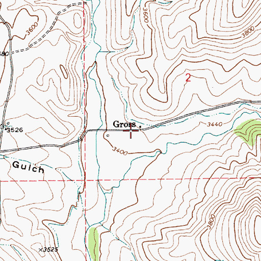 Topographic Map of Gross, ID