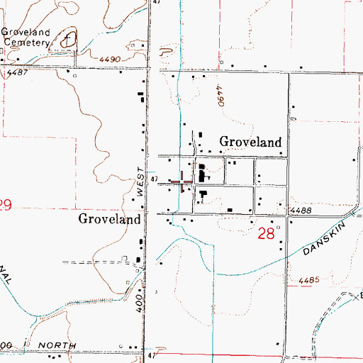 Topographic Map of Groveland, ID