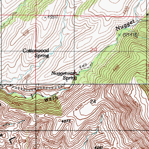 Topographic Map of Nugget Wash Spring, AZ