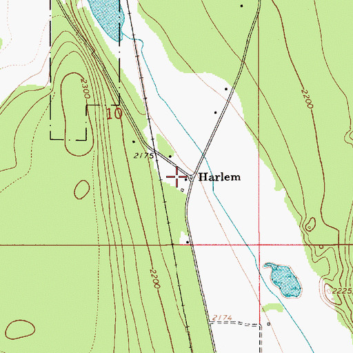 Topographic Map of Harlem, ID