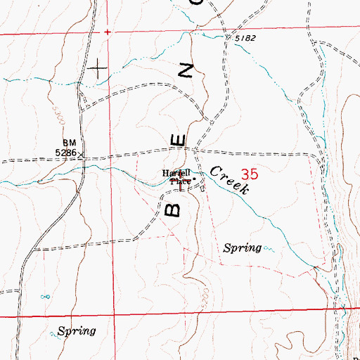 Topographic Map of Harrell Place, ID