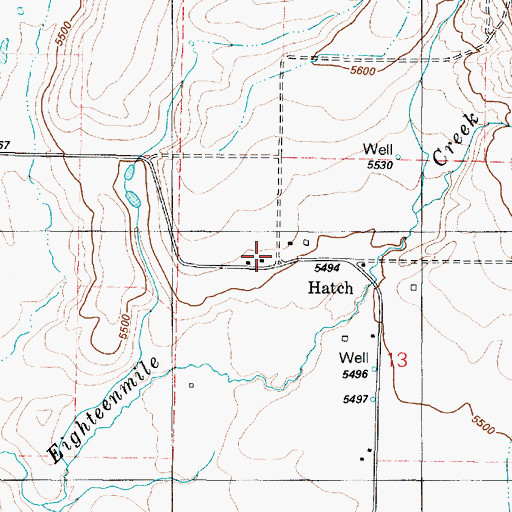 Topographic Map of Hatch, ID