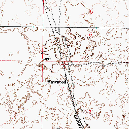 Topographic Map of Hawgood, ID