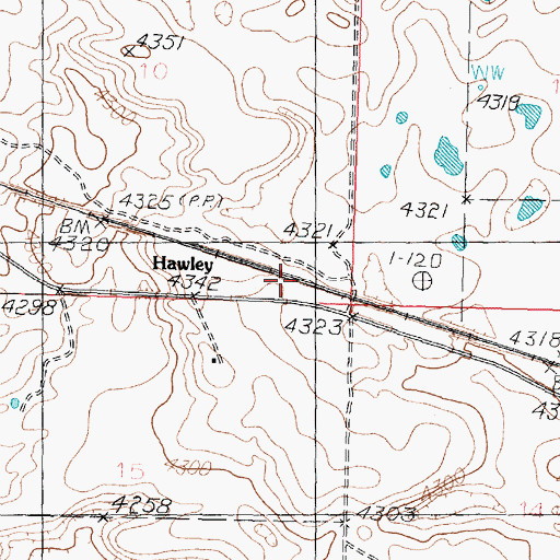 Topographic Map of Hawley, ID