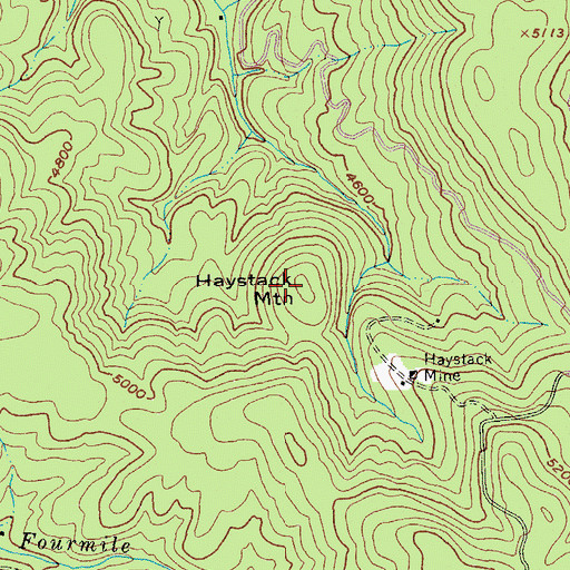 Topographic Map of Haystack Mountain, ID