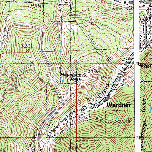 Topographic Map of Haystack Peak, ID